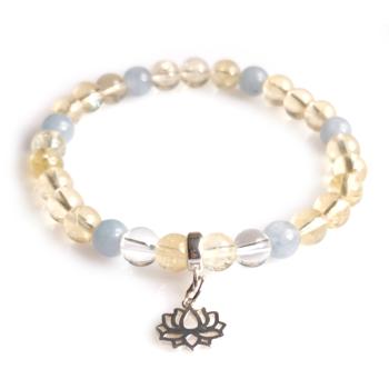 Citrin Aquamarin Bergkristall Armband