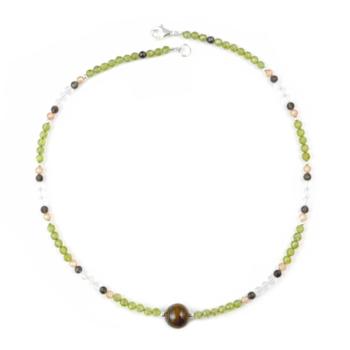 Rauchqarz Peridot Bergkristall Kette SPARKLING WHISPER