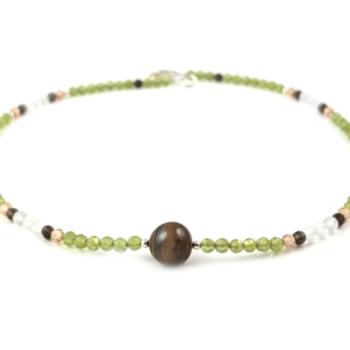 Rauchqarz Peridot Bergkristall Kette SPARKLING WHISPER