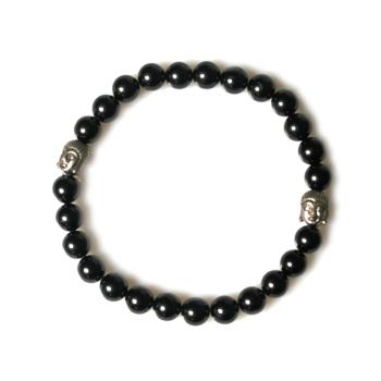 schwarzer Turmalin Buddha Armband