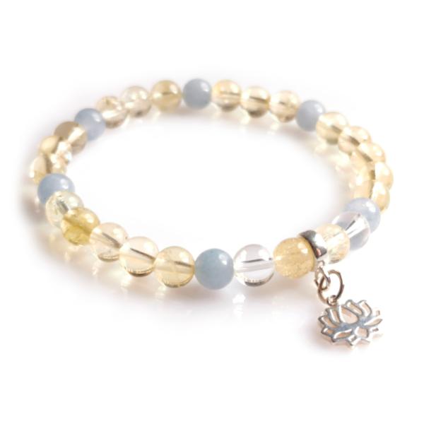 Citrin Aquamarin Bergkristall Armband