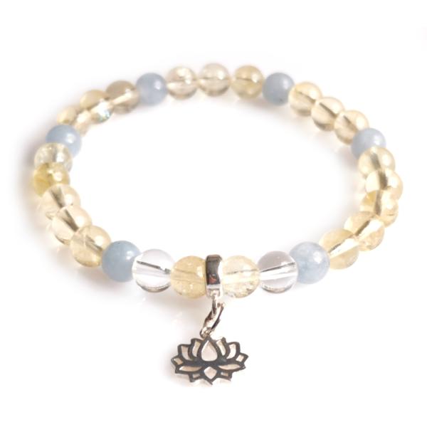 Citrin Aquamarin Bergkristall Armband