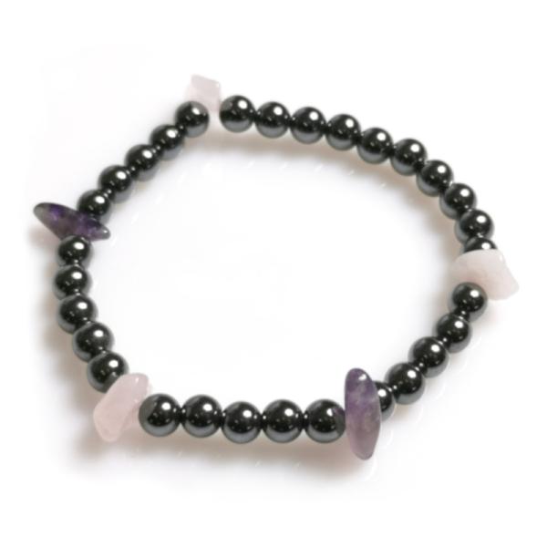 Hämatit Rosenquarz Amethyst Armband