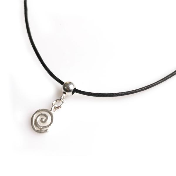 Kautschukband Silber Charm Spirale