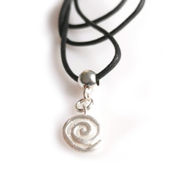 Kautschukband Silber Charm Spirale