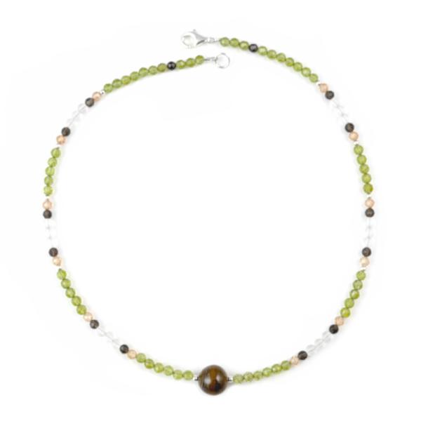 Rauchqarz Peridot Bergkristall Kette SPARKLING WHISPER