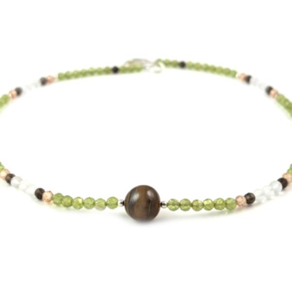 Rauchqarz Peridot Bergkristall Kette SPARKLING WHISPER