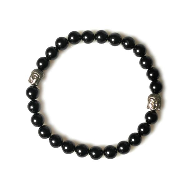 schwarzer Turmalin Buddha Armband
