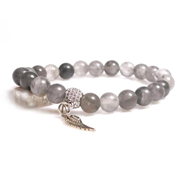 Wolkenquarz Engel Armband