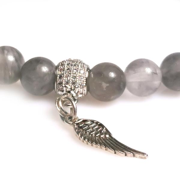 Wolkenquarz Engel Armband